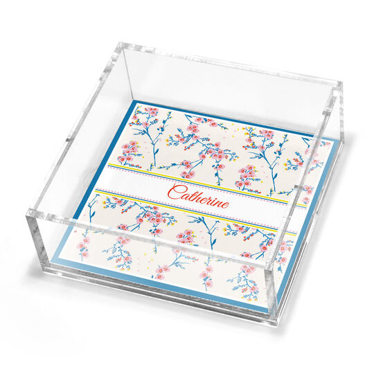 Cherry Blossoms Petite Lucite Trinket Tray